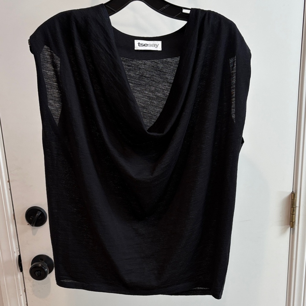 TSE cowl neck wool top